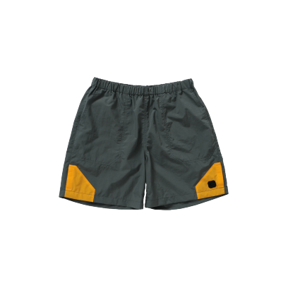 LIFESTYLE 6 POCKET NYLON BAGGY SHORTS GREY×YELLOW M  #1