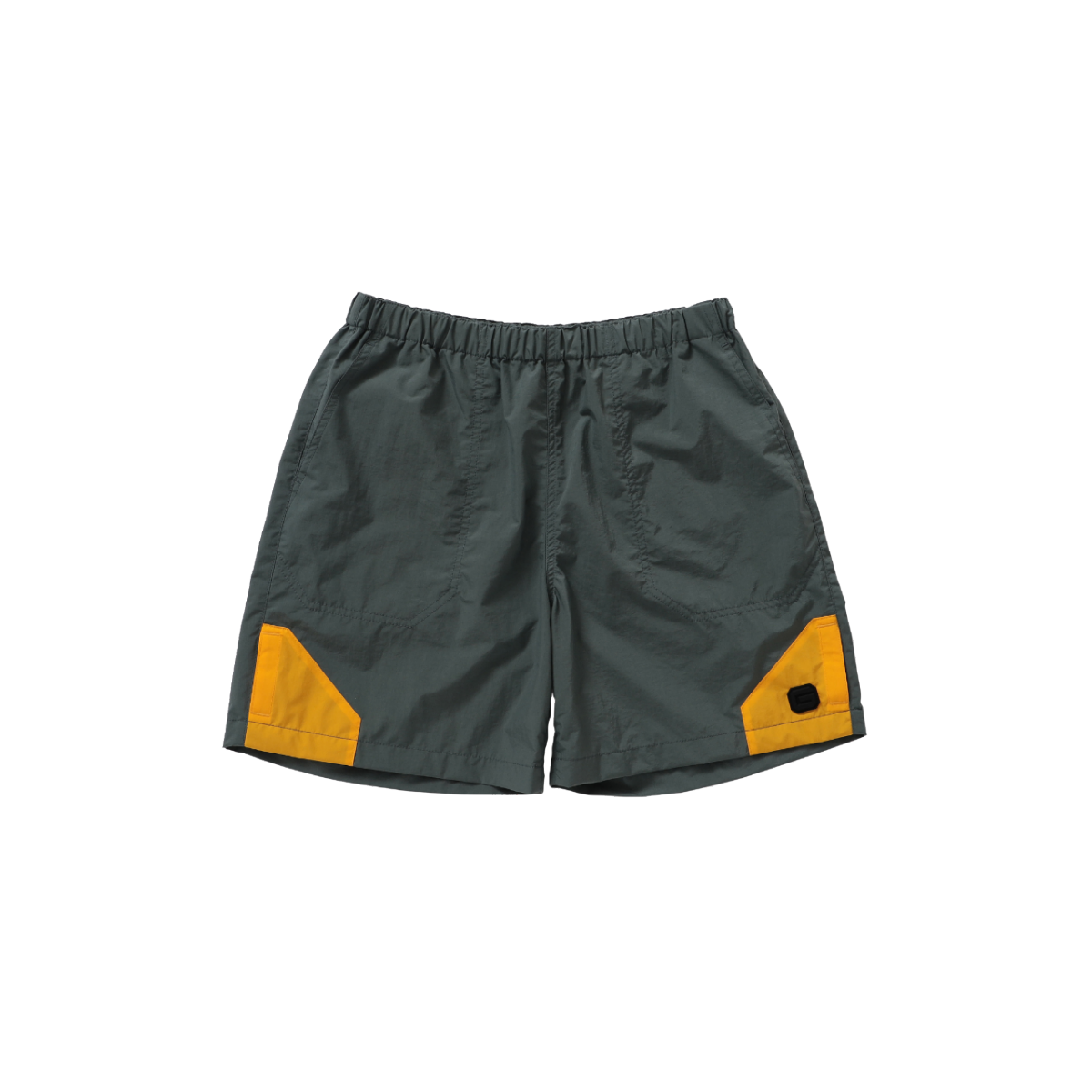 LIFESTYLE 6 POCKET NYLON BAGGY SHORTS GREY×YELLOW M  #1