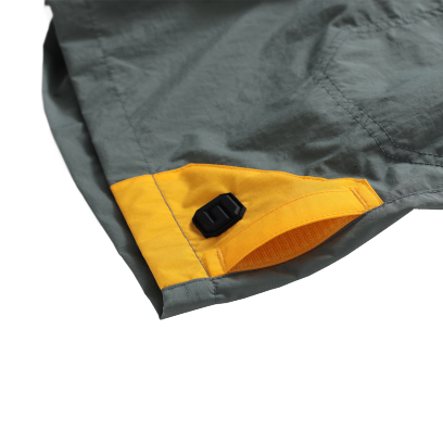 LIFESTYLE 6 POCKET NYLON BAGGY SHORTS GREY×YELLOW M  #4