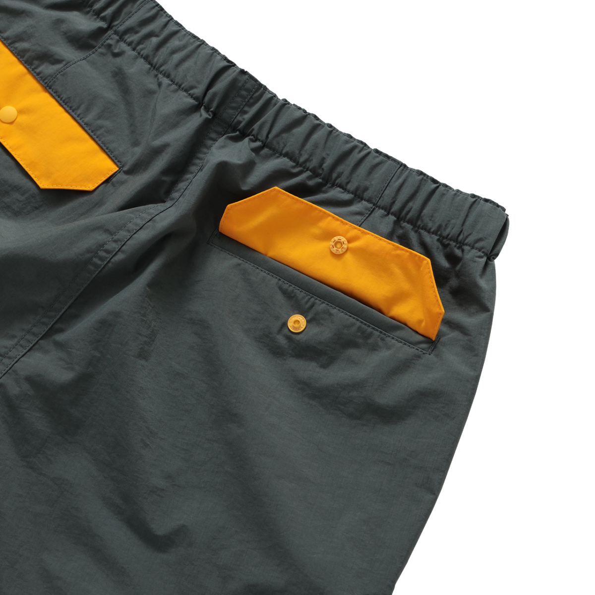 LIFESTYLE 6 POCKET NYLON BAGGY SHORTS GREY×YELLOW M  #5