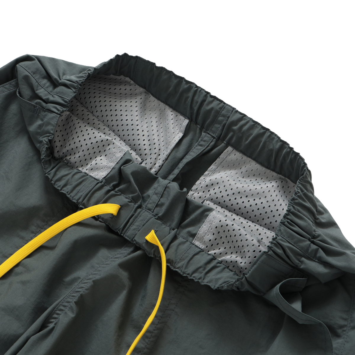 LIFESTYLE 6 POCKET NYLON BAGGY SHORTS GREY×YELLOW M  #6