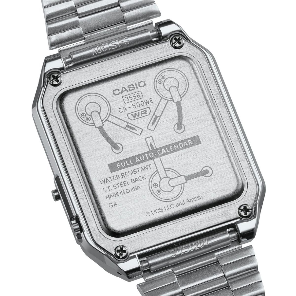 CA-500WEBF-1A Case back Engraved with the flux capacitor that is crucial to time travel in the film  #5