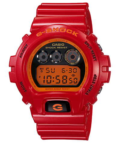 CASIO / G−SHOCK / DW−6900CB−4DS Casio G-Shock DW-6900CB-4. Red & Orange. Digital Watch