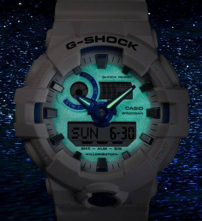 GA-700HDS-7A Blue phosphorescent face inspired by the enchanting glow of bioluminescent plankton #3