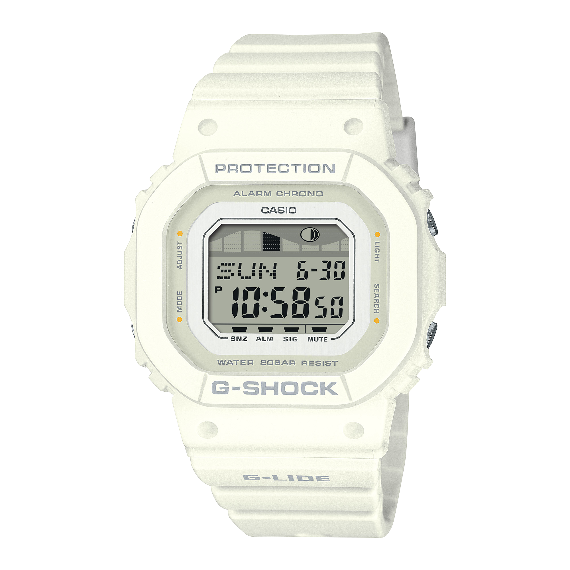 カシオ CASIO G-SHOCK GLX-S5600 G-LIDEホワイト Amazon.com: Casio Men's GLX5600-7 G-Shock G-Lide Surfing