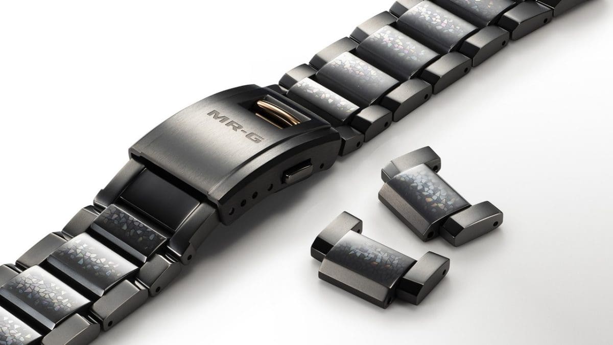 MRG-B2000JS-1A Aogai textured band inspired by blue shell lacquer scabbard design #5