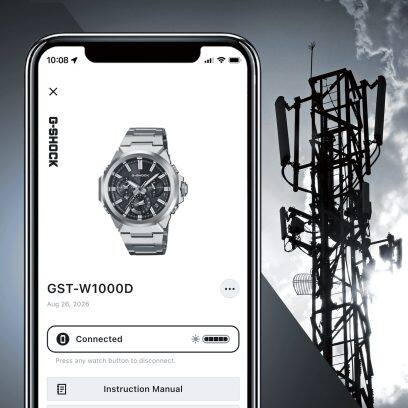 GST-W1000AD-2A การบอกเวลาที่ขับเคลื่อนด้วยพลังงานแสงอาทิตย์พร้อมการควบคุมด้วยคลื่นวิทยุและการเชื่อมต่อ Bluetooth®