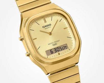 AQ-240EG-9A Zamana meydan okuyan parlaklığa sahip retro-modern stil 
