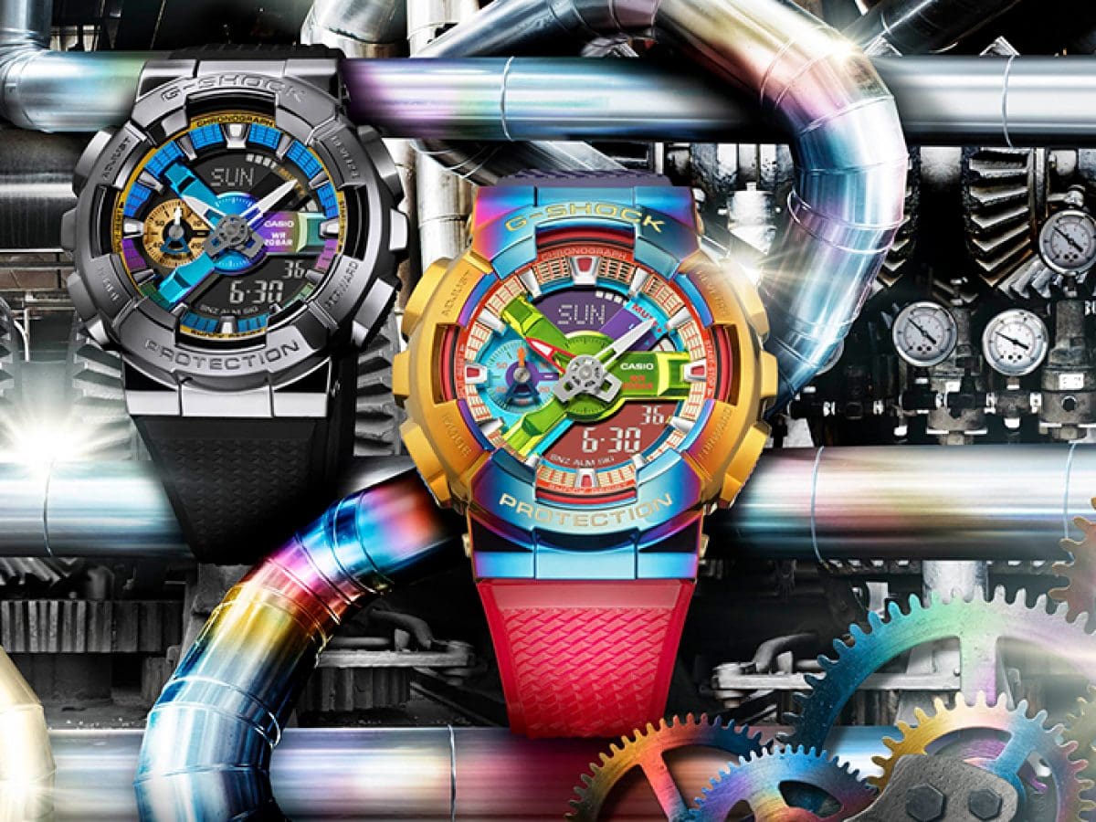 5553 GM-110B-1AJF G-SHOCK メタルカバード GM-110B-1AJF(ブラック・メタル×マルチカラー)【G-SHOCK】Gステンレス マルチカラー 時計