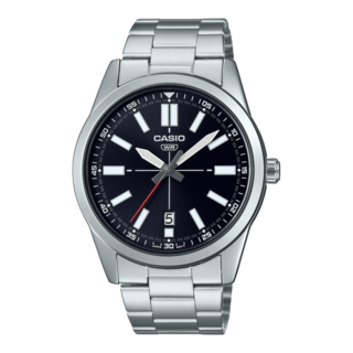 Casio MTP-VD02D-1E - Orologio Uomo Analogico Al Quarzo, Cassa Acciaio 41mm, Data, Resistente 30m
