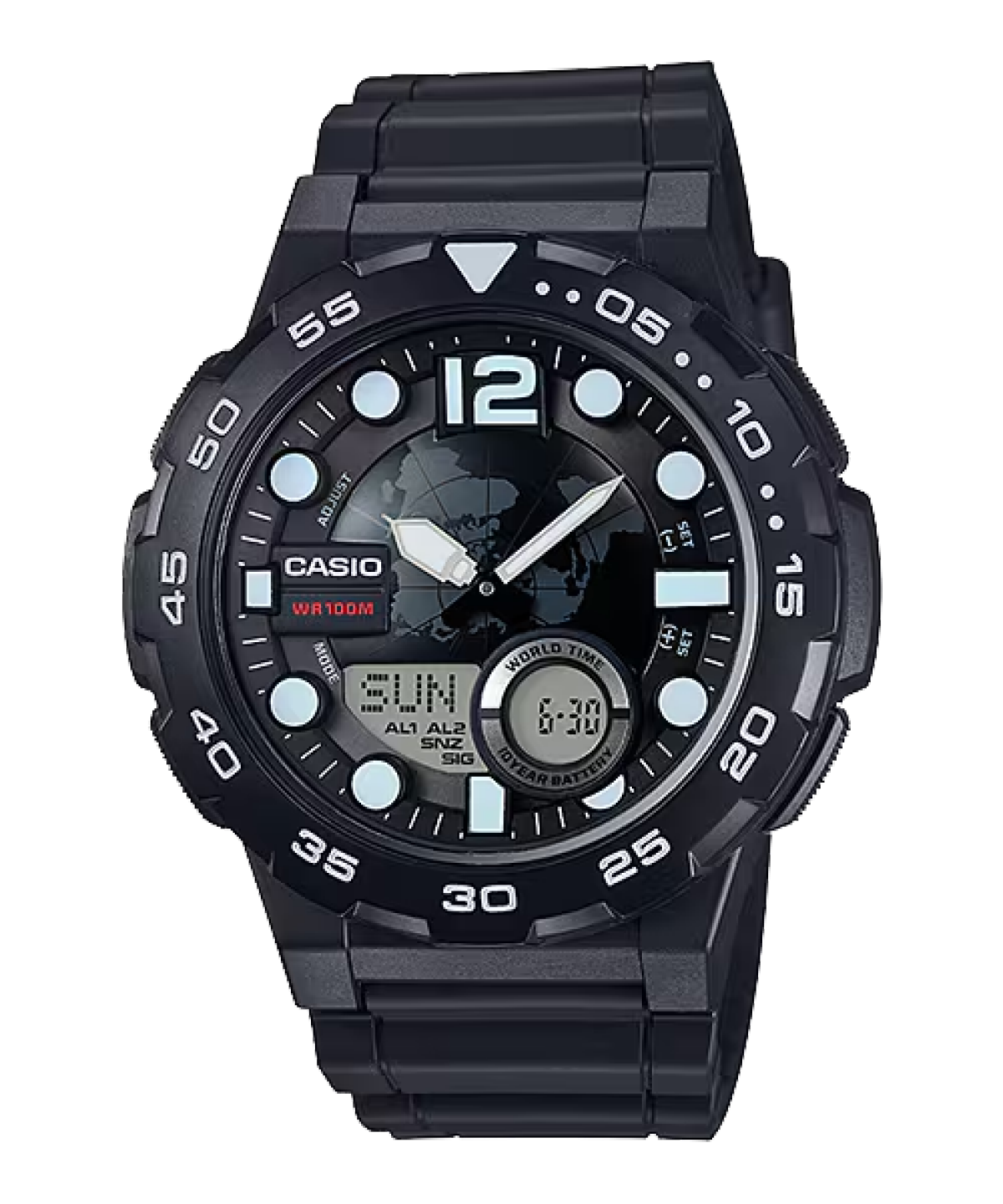 CASIO AEQ-100W-1AV 手錶 黑色 #1