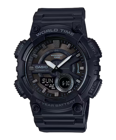 CASIO AEQ-110W-1BV 手錶 黑色 #1