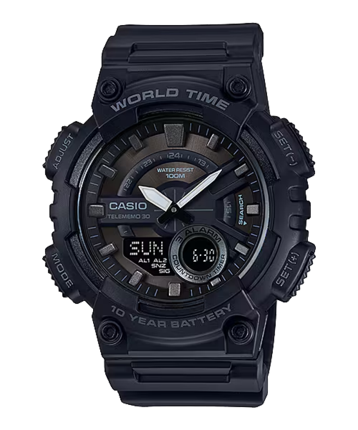 CASIO AEQ-110W-1BV 手錶 黑色 #1