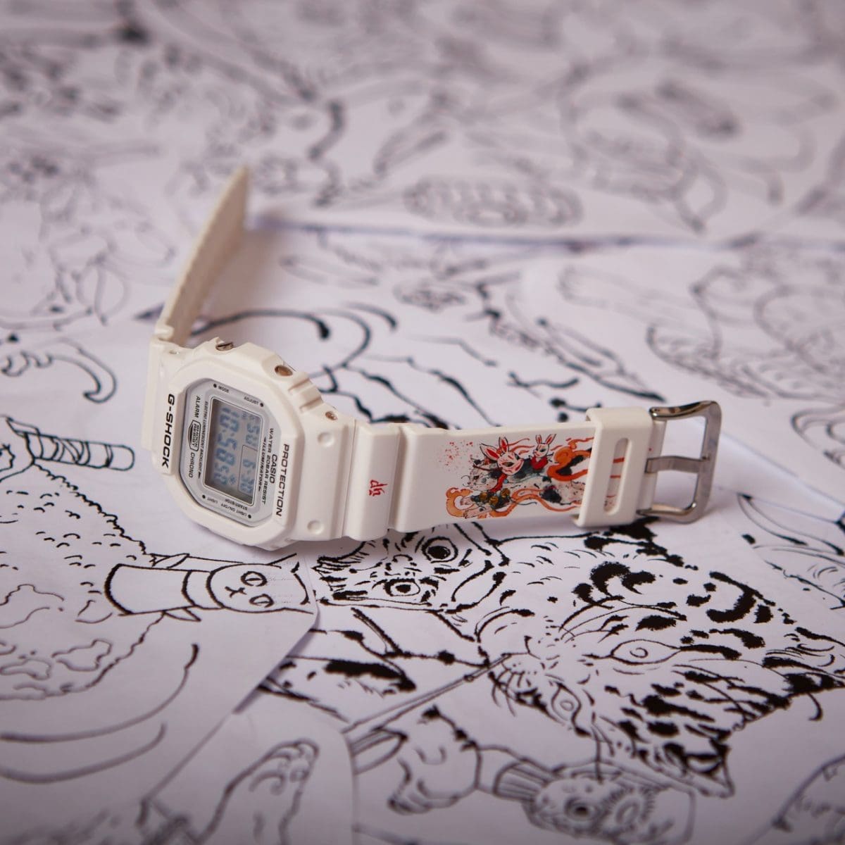 G-SHOCK DW-5600MWCAT-7 手錶 白色 #3