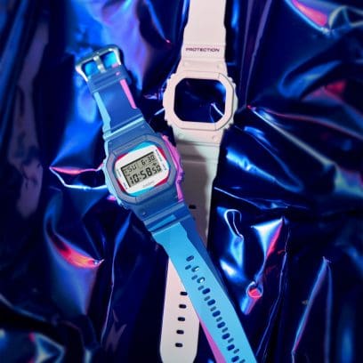 G-SHOCK DWE-5600PR-2 手錶 藍色、淺藍色 #12