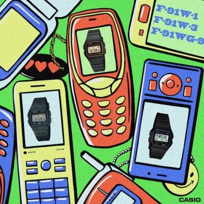 From left: F-91W-3, F-91WG-9, F-91W-1 #2