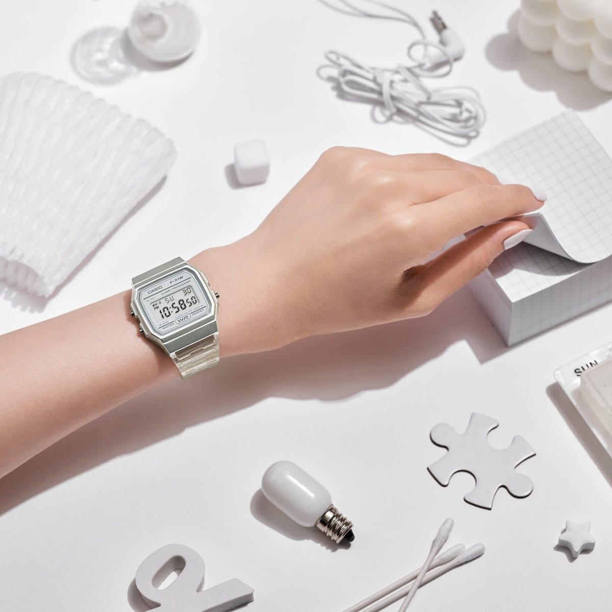 CASIO F-91WS-7 手錶 銀色 #3