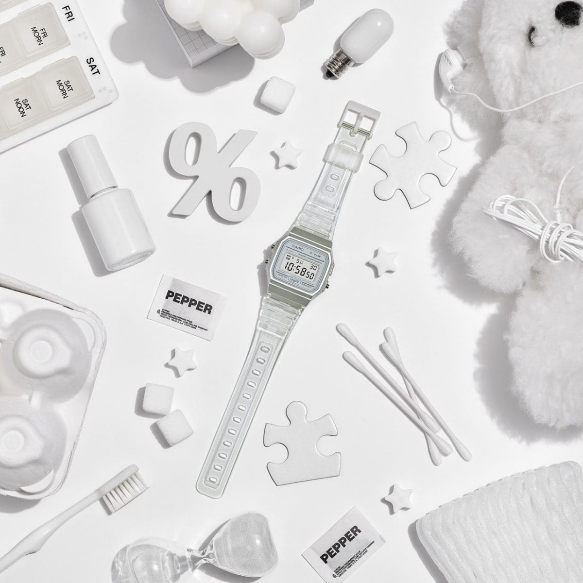 CASIO F-91WS-7 手錶 銀色 #2