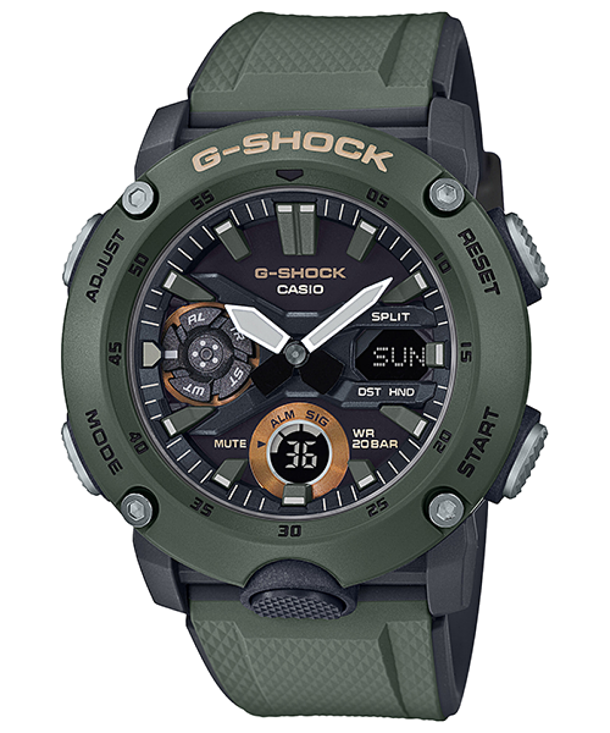 G-SHOCK GA-2000-3A 手錶 綠色 #1