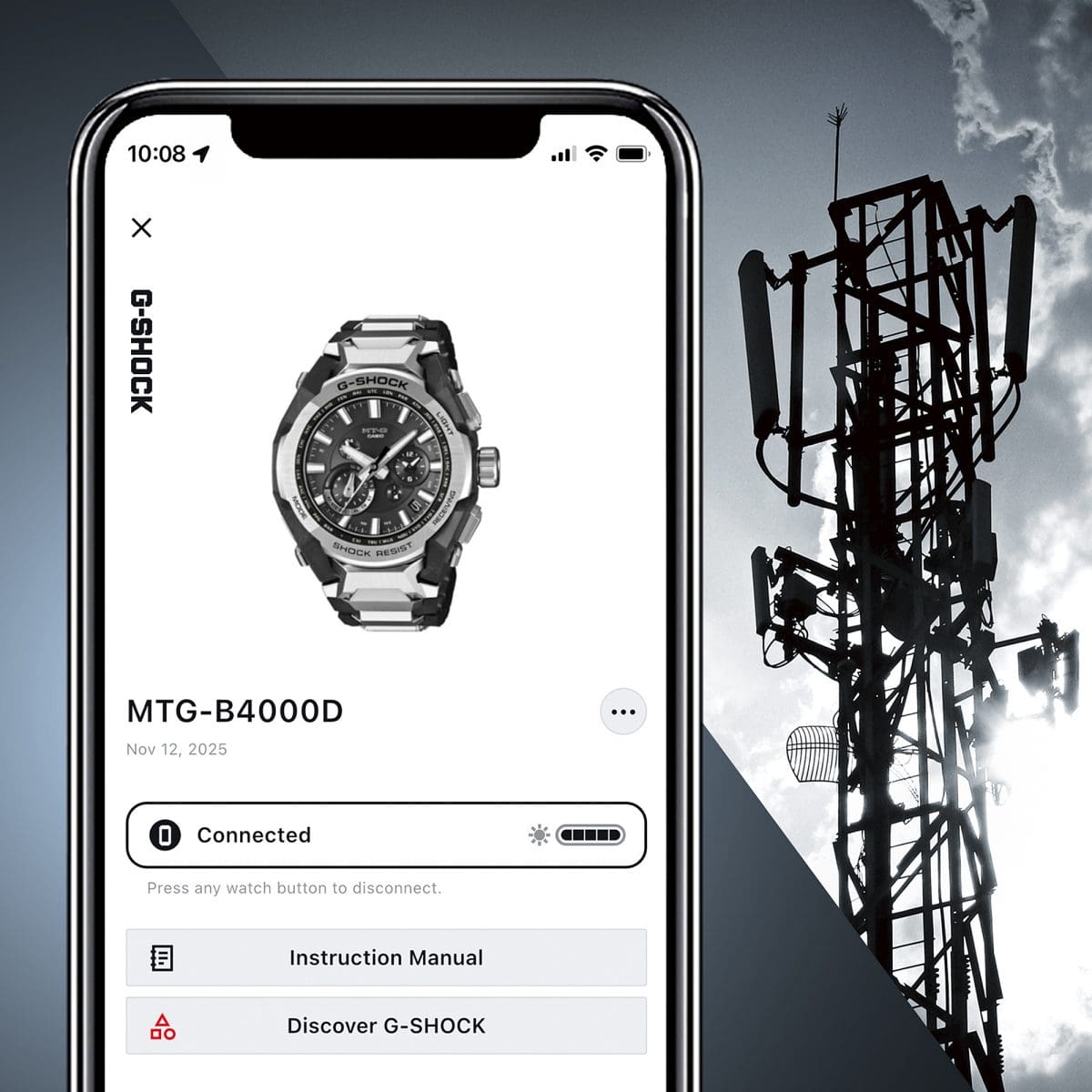 MTG-B4000BD-1A 太陽能計時功能搭配無線電控制與 Bluetooth® 連線  * 圖片中的型號為 MTG-B4000D-1A。 #8