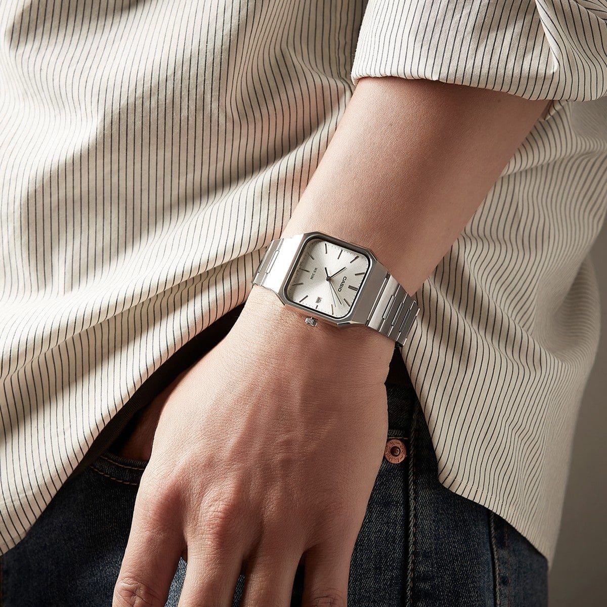 CASIO MTP-B185D-7AV 手錶 銀色 #3