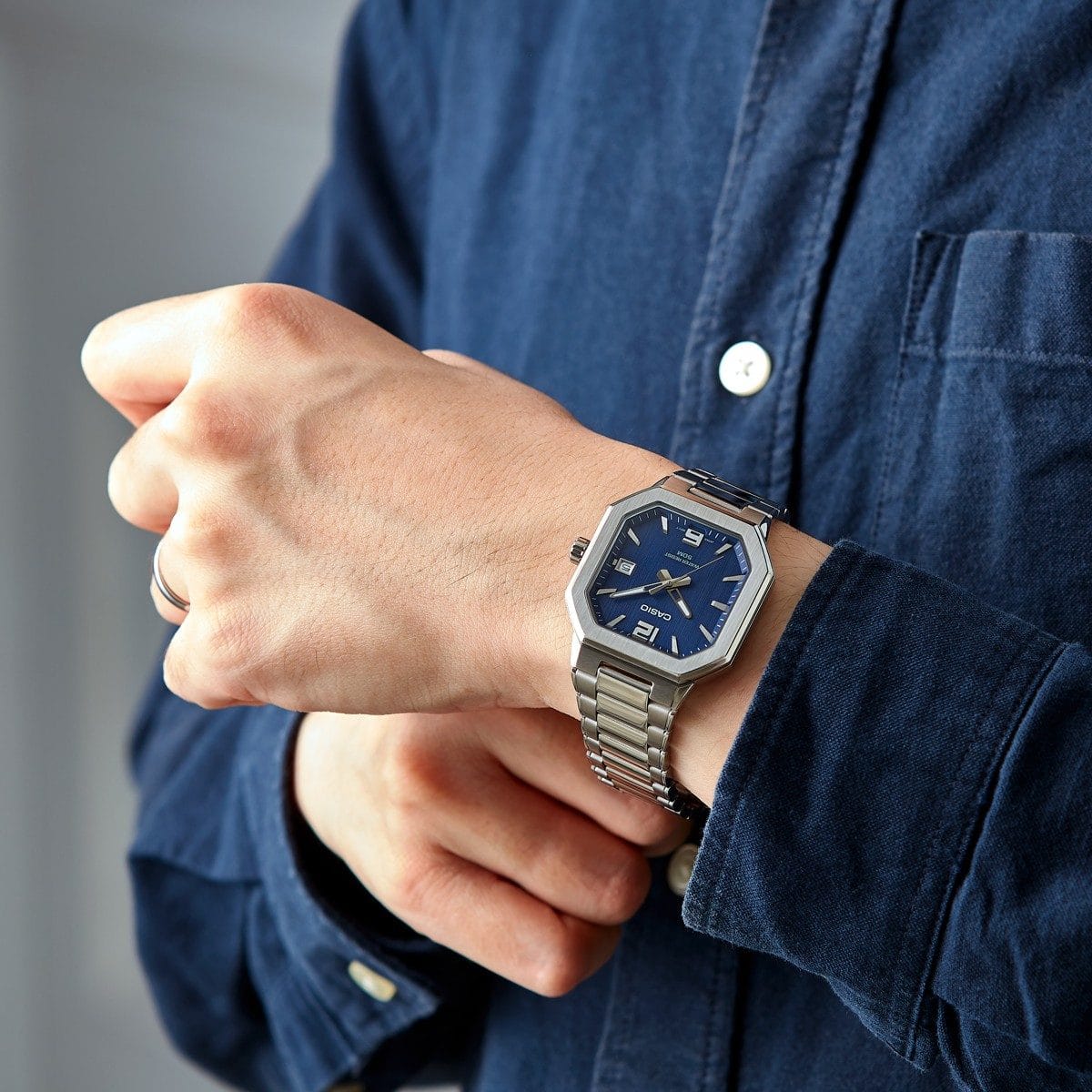 CASIO MTP-B195D-2AV 手錶 銀色 #2