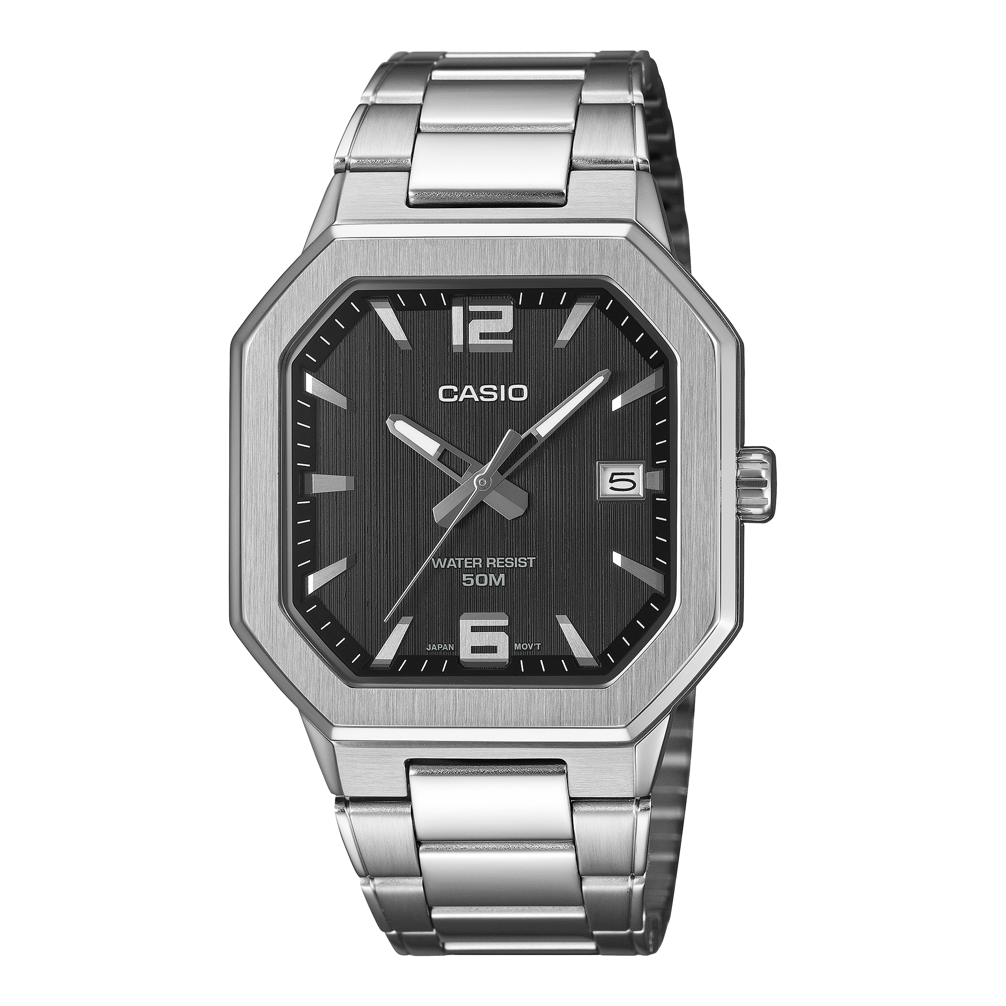 Casio MTP-B195D-1AV Men's Watch Black Dial Stainless Steel 50M