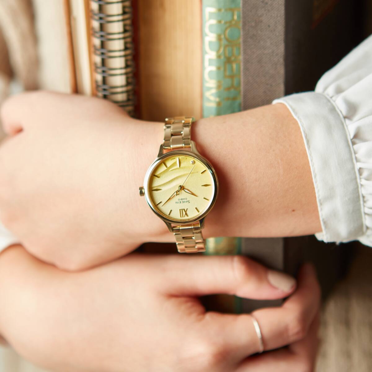SHEEN SHE-4550G-9A 手錶 金色 #4