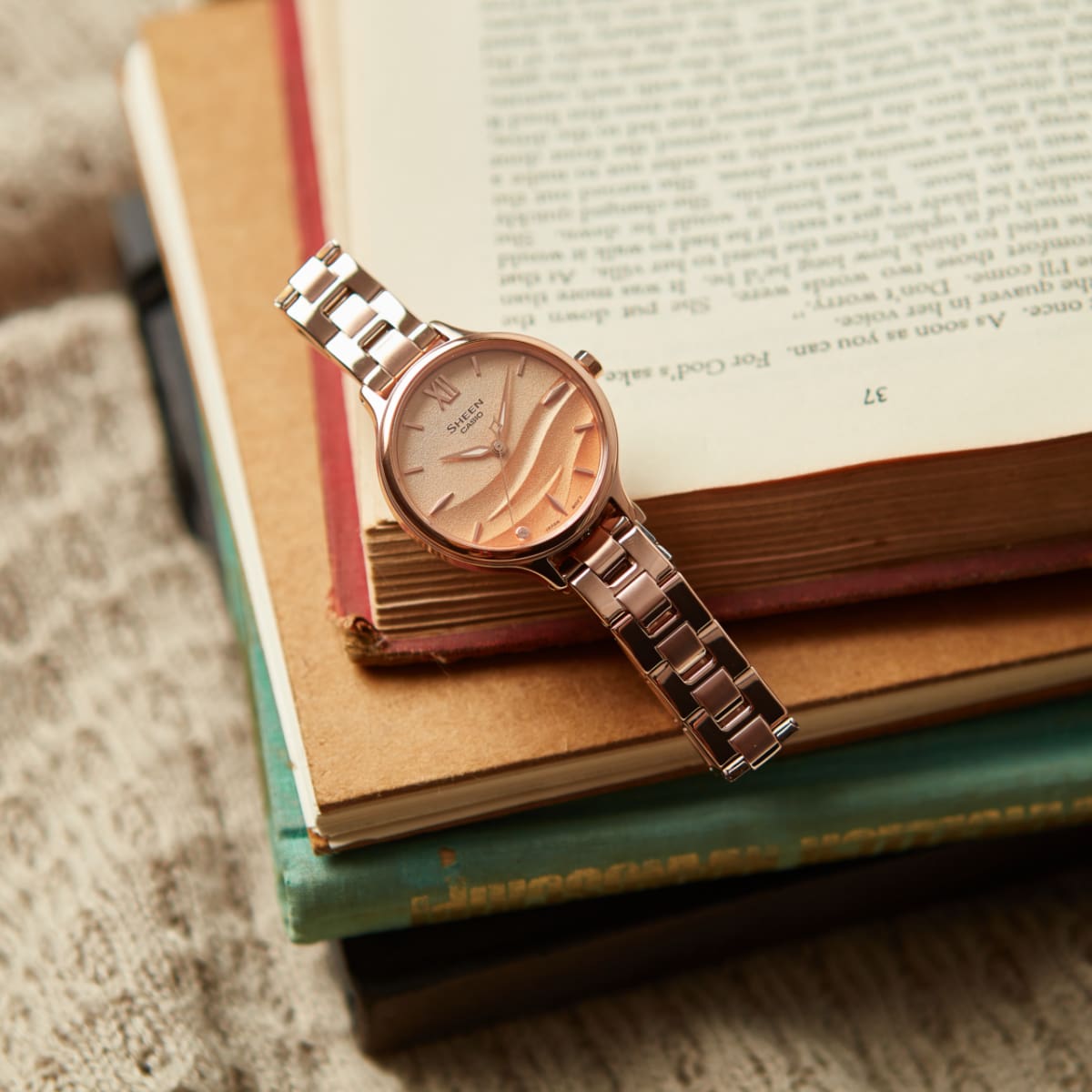 SHEEN SHE-4550PG-4A 手錶 粉紅金 #5