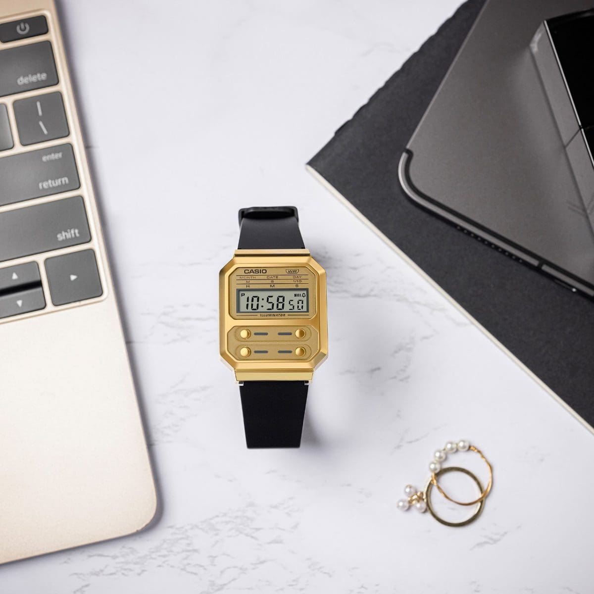 時計 CASIO A100 WEG-9AJF A100WEG-9AVT | Vintage Gold Ion Plated Watch | CASIO