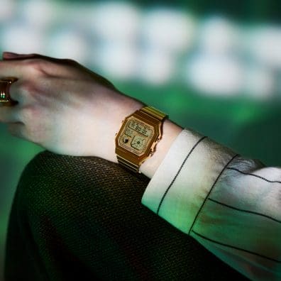 green emerald velvet dress Casio LTP-V300G-1A Gold Plated Watch for Men and Women |