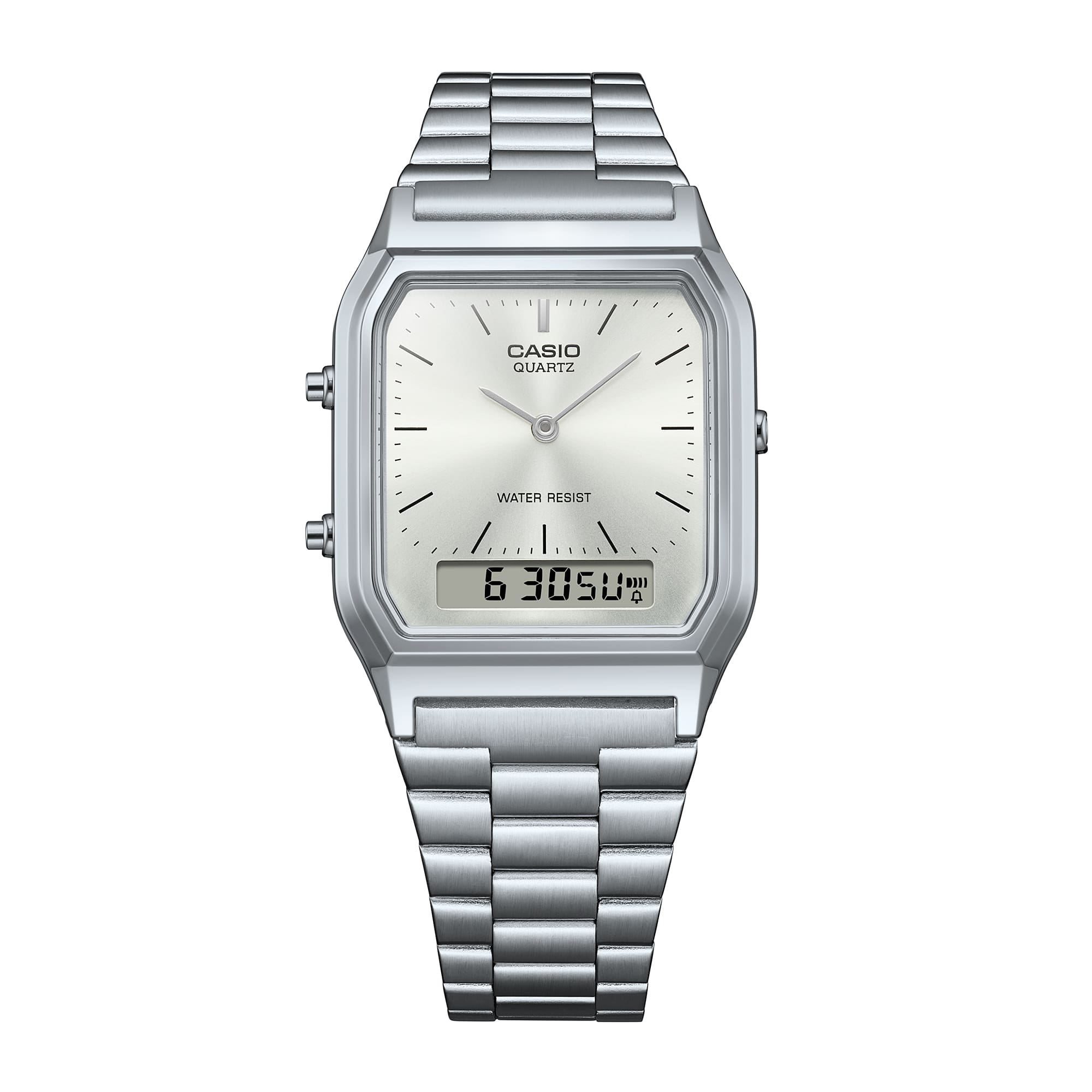 Orologio Casio Elegante AQ-230A-7AMQYES - Unisex, Quadrante Analogico-digitale, Acciaio, Resistente All'acqua