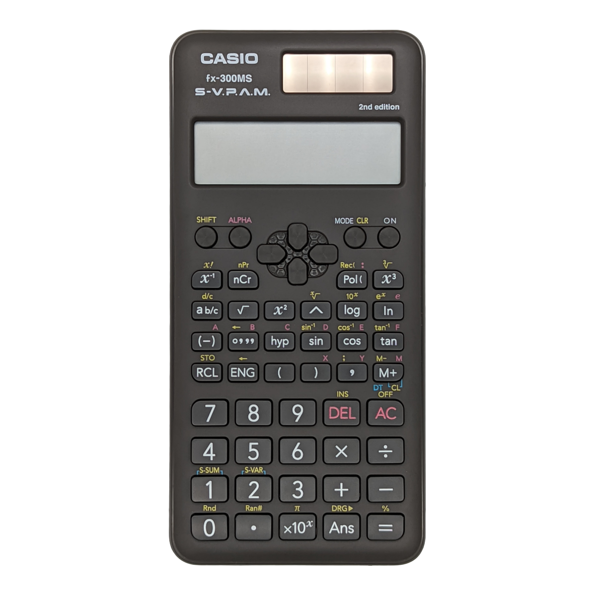 Calculatrice Casio 12 Chiffres - Solaire Et Pile, Noire, Parfaite Pour Le Bureau Ou L'école