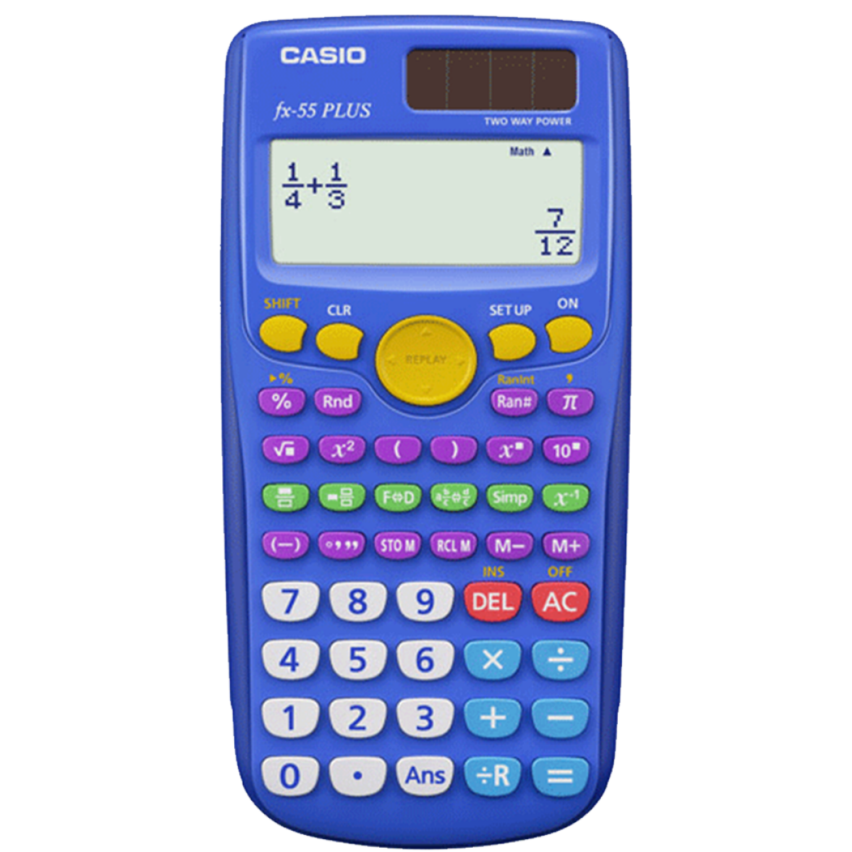 Fx 55 PLUS Fraction Calculator Blue Scientific Calculator CASIO
