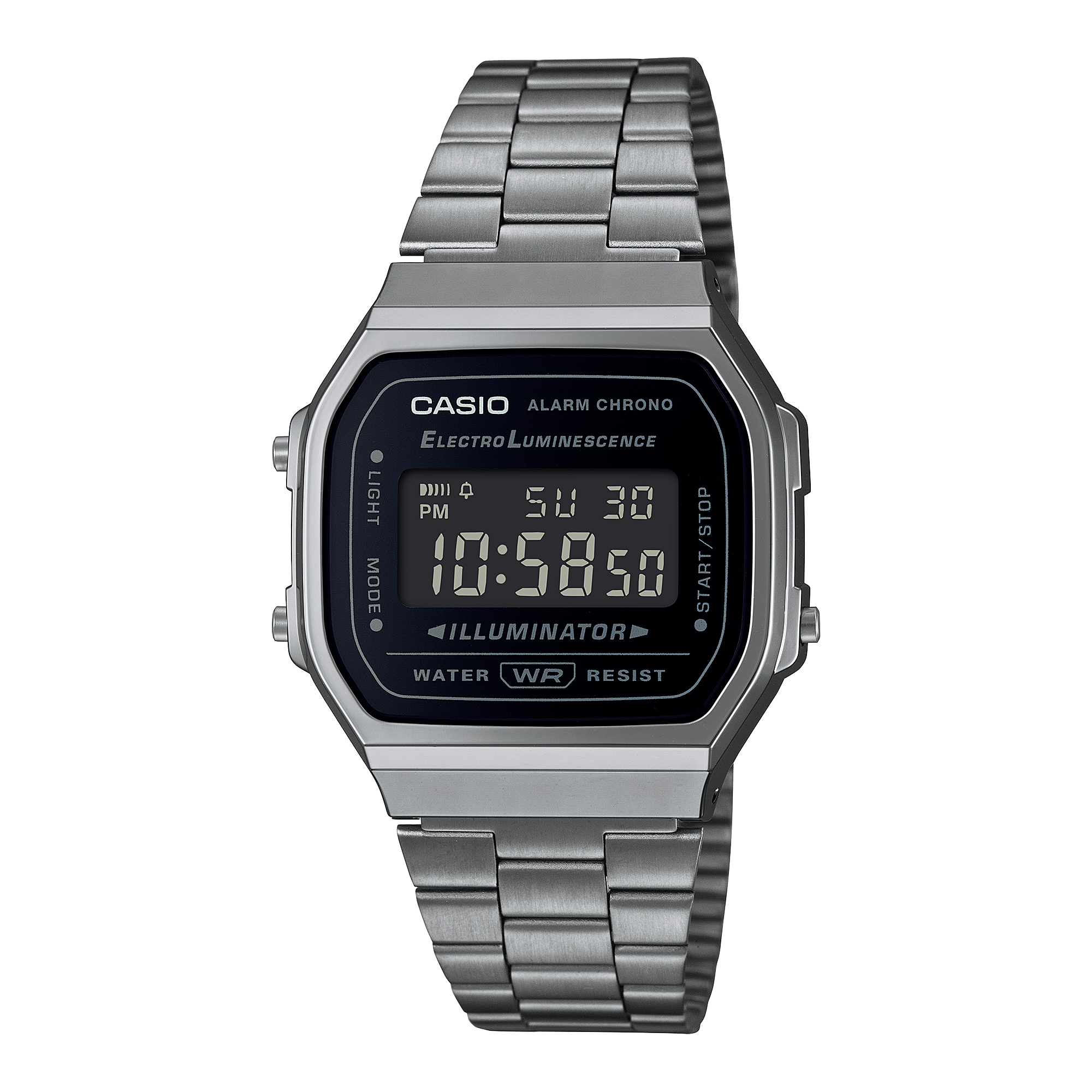 【新品未使用】カシオメタルバンド ガンメタ A168WGG-1B　海外モデル A168WGG-1BVT | Vintage Silver and Black Metal Watch | CASIO