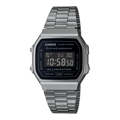 CASIO デジタル腕時　A168WEGG-1B A168WGG-1BVT | Vintage Silver and Black Metal Watch | CASIO