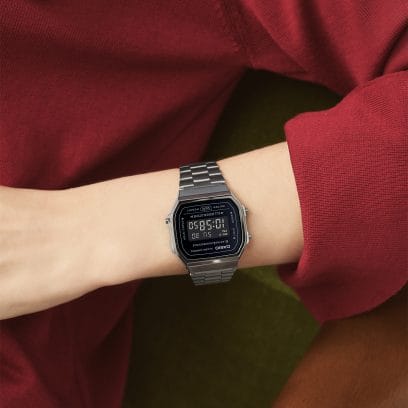 A168WGG-1BVT | Vintage Silver and Black Metal Watch | CASIO
