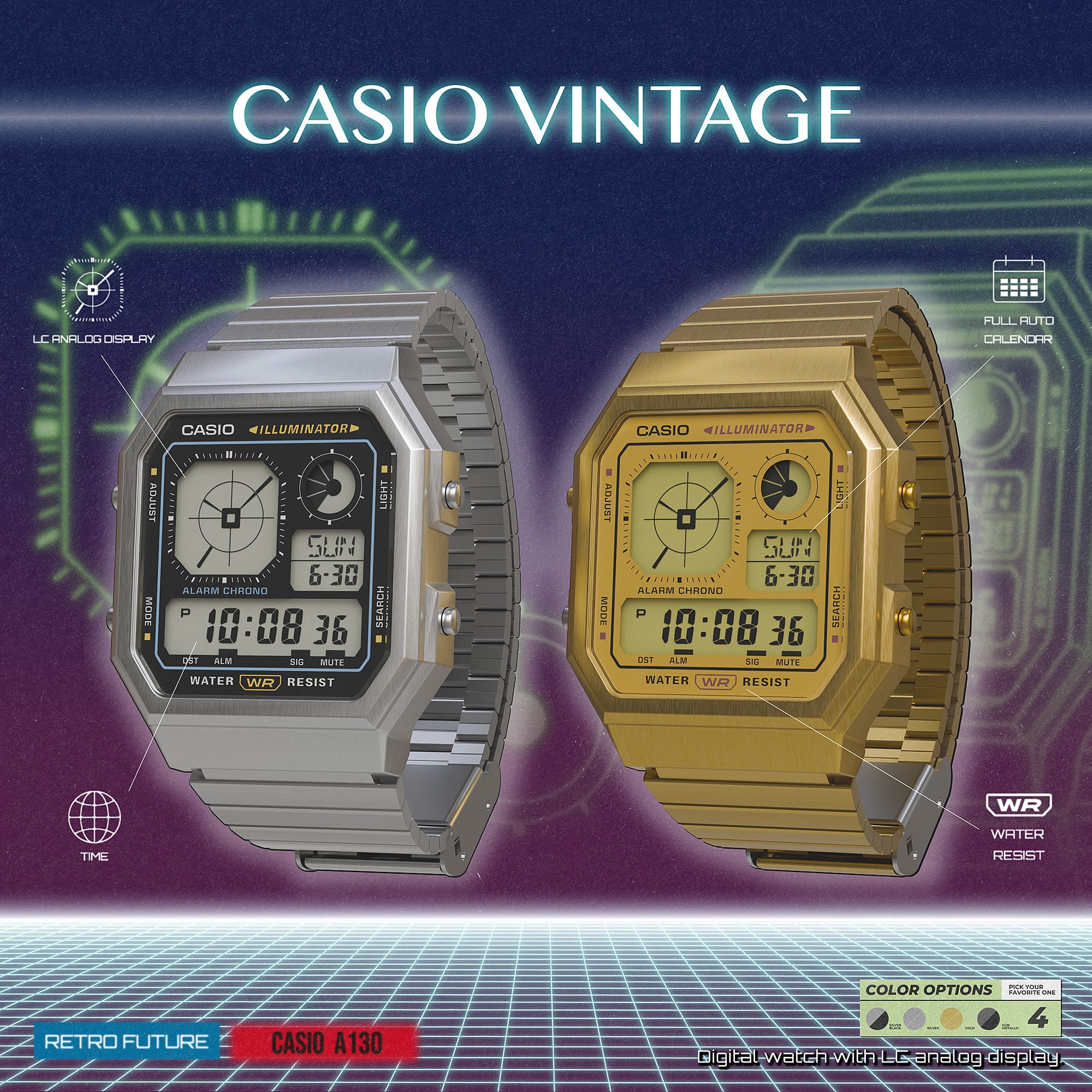 A130WE-7A | CASIO VINTAGE Silver | CASIO
