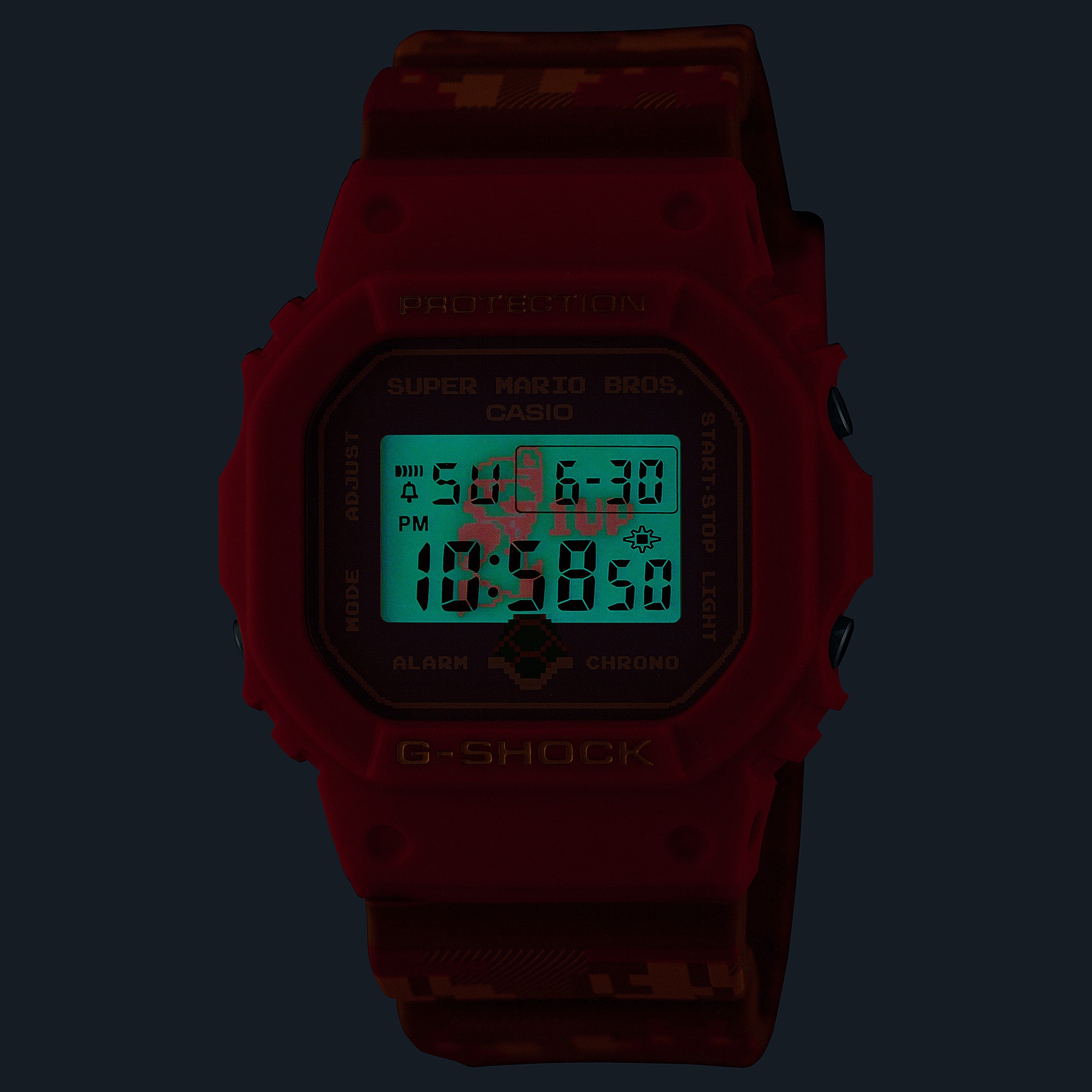 CASIO G-SHOCK Super Mario Bros. 本体 DW5600SMB-4 | SUPER MARIO BROS. Red G-SHOCK Watch | CASIO