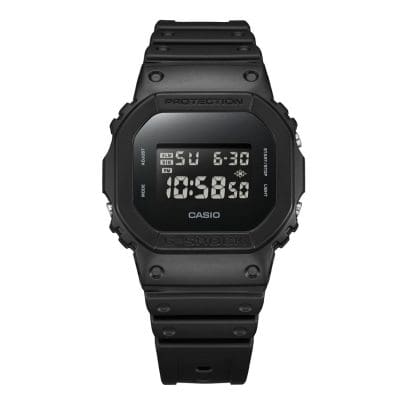 G-SHOCK black digital DW-5600UBB-1 square watch secondary Front View