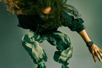 Expressive pose, woman wearing a DW-6900CF-1