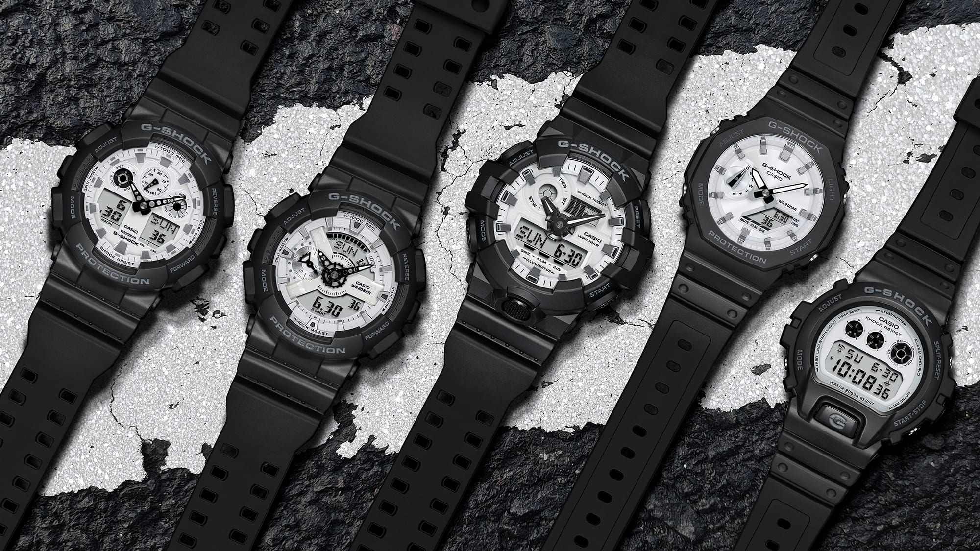 CASIO G-SHOCK GA-100WD-1AJF ブラック&ホワイト GA100WD-1A | G-SHOCK ANALOG-DIGITAL Black | CASIO