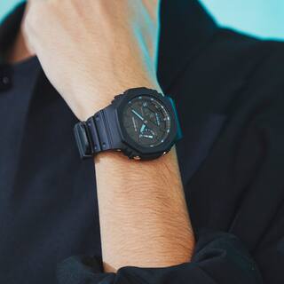 G-Shock Casio GA2100-1A – Orologio Analogico-Digitale In Resina Nera, 48,5 Mm, Carbon Core Guard, 200 Metri Impermeabile