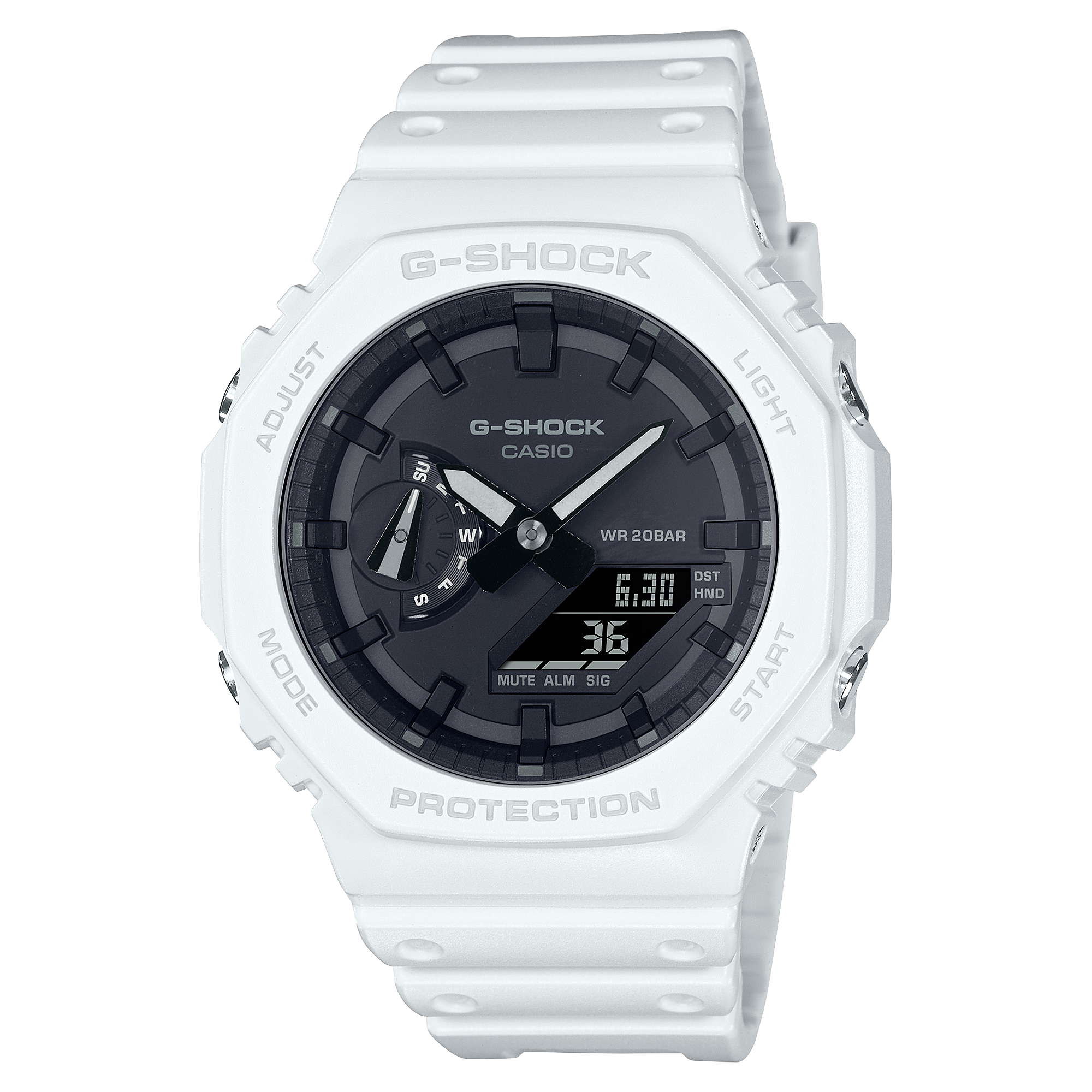 G-Shock GA-2100 — Blanc · GA-2100-7A