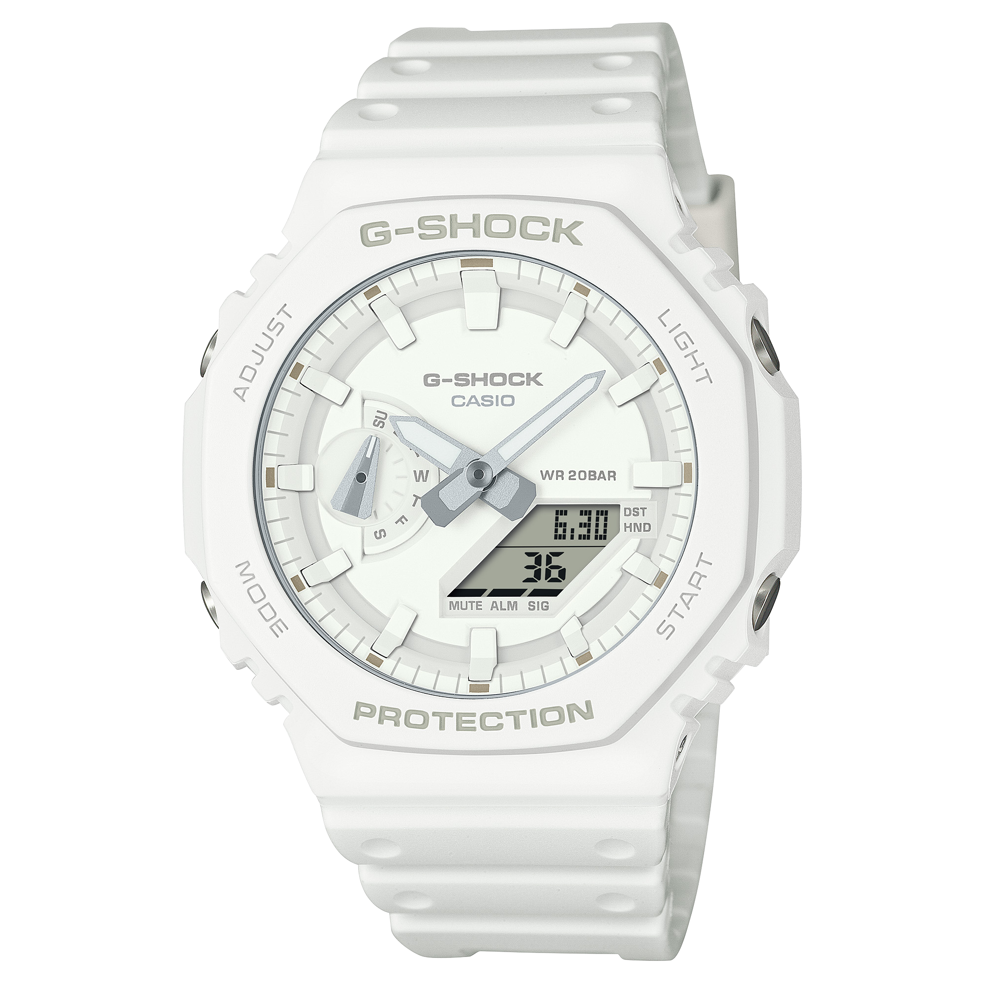 G-Shock GA-2100 — Blanc mat · GA-2100-7A7