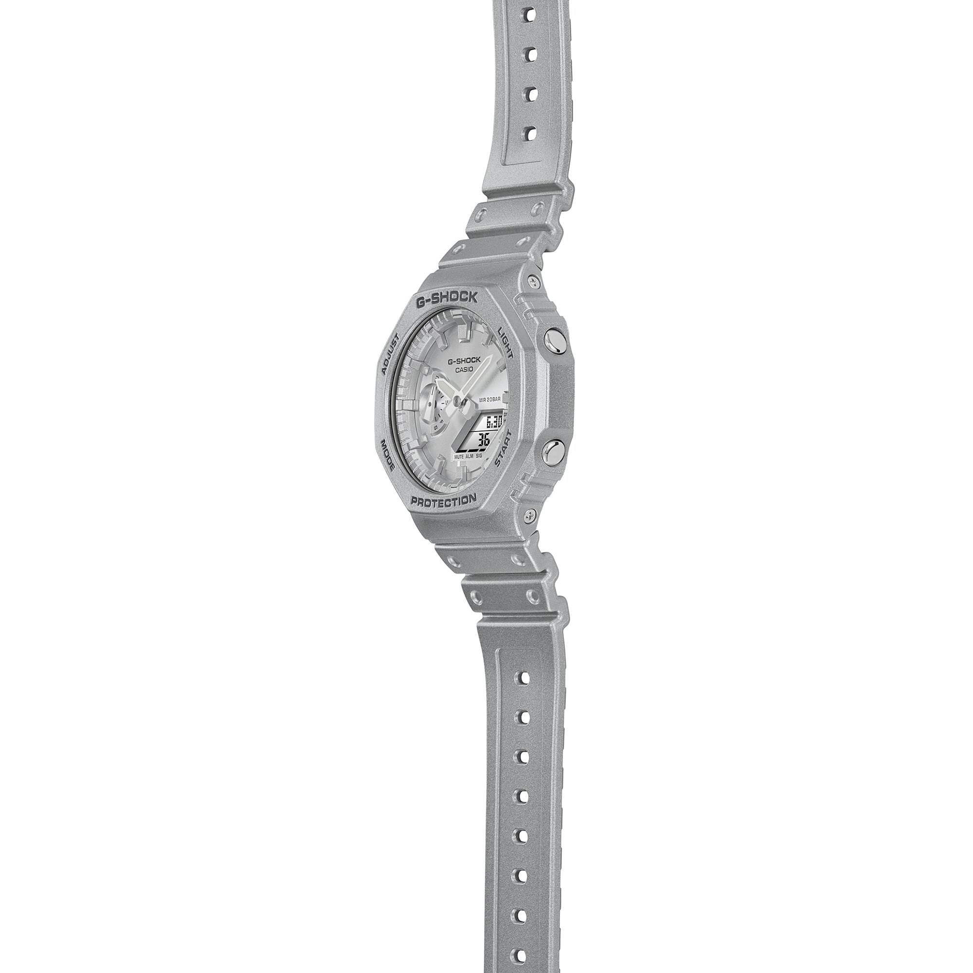 GA2100FF-8A | Retro Futuristic Metallic Silver Men's Watch by G