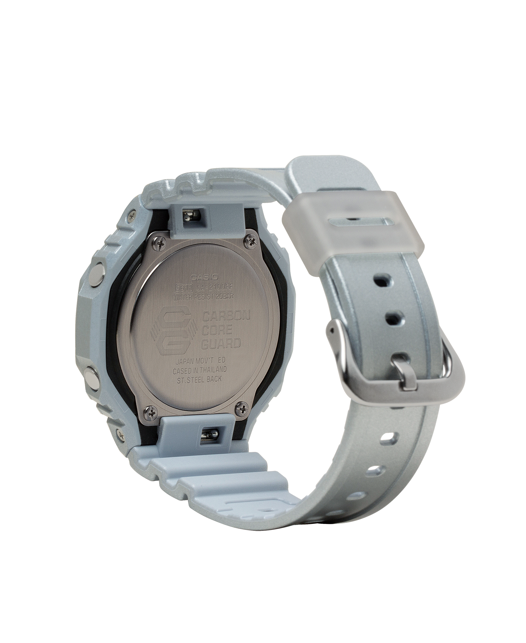 G-SHOCK シルバー GA-2100FF-8AER GA2100FF-8A | Retro Futuristic Metallic Silver Men's Watch