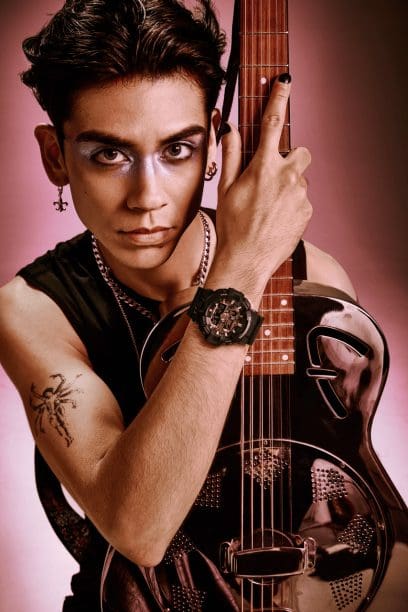 Expressive pose, person wearing a GA-700CMG-3A