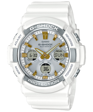 【MJ7 】CASIO G-SHOCK GAW-100GA 電波ソーラー GAW-100GA-7A | White, Gold Analog Digital G-SHOCK Watch | CASIO
