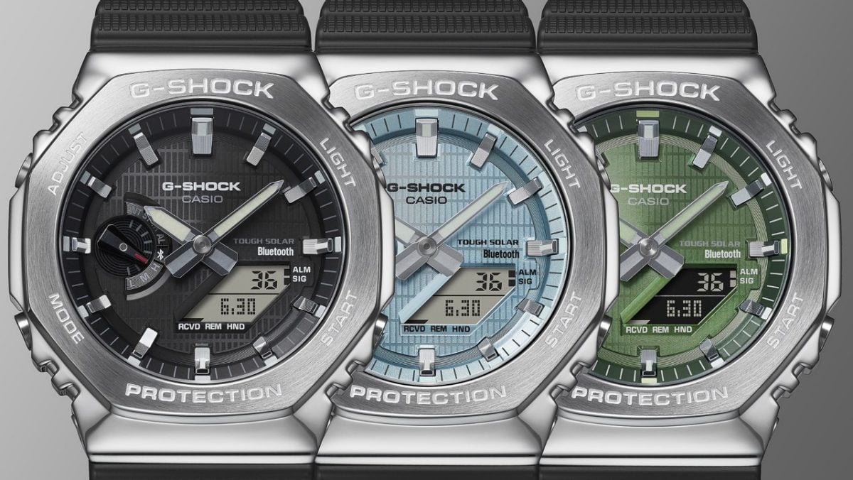 【未使用並】 G-SHOCK GBM-2100A Bluetooth GBM2100A-4B | G-SHOCK G-STEEL Silver | CASIO